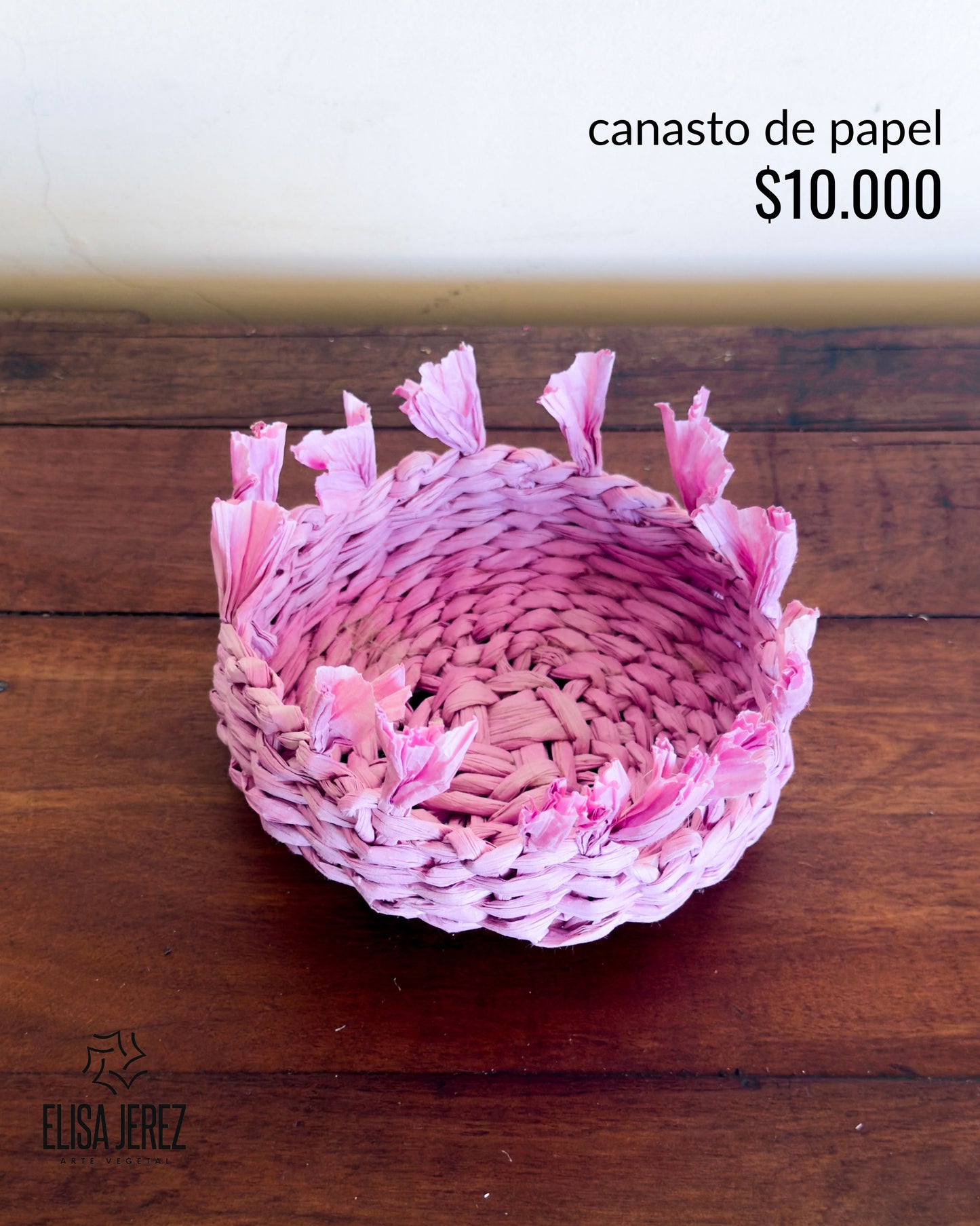 Canasto de Papel Rosado - Pequeño