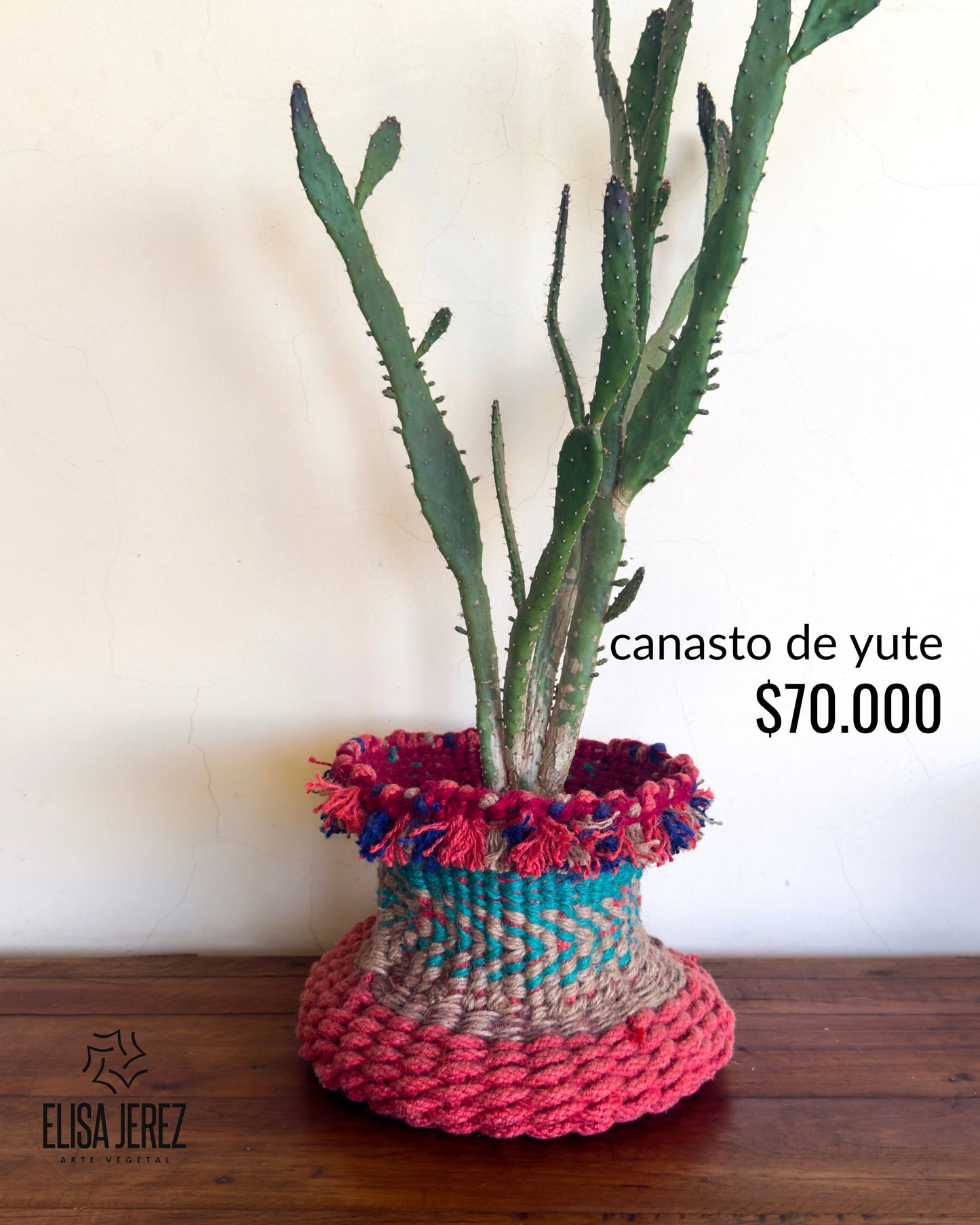 Canasto de Yute Multicolor - Mediano