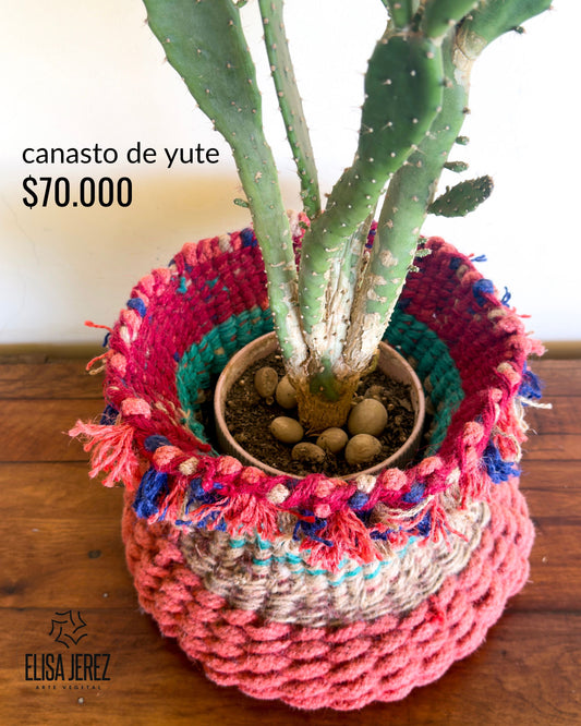 Canasto de Yute Multicolor - Mediano